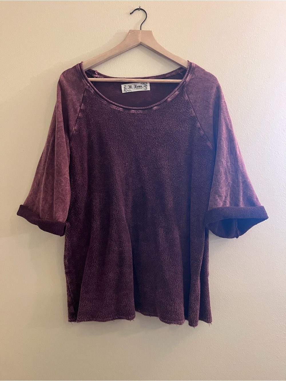 M. Rena Burgundy Short Sleeve Top